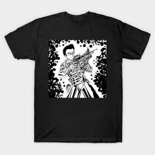 the midnight soldier commando ecopop art in ink drawing T-Shirt